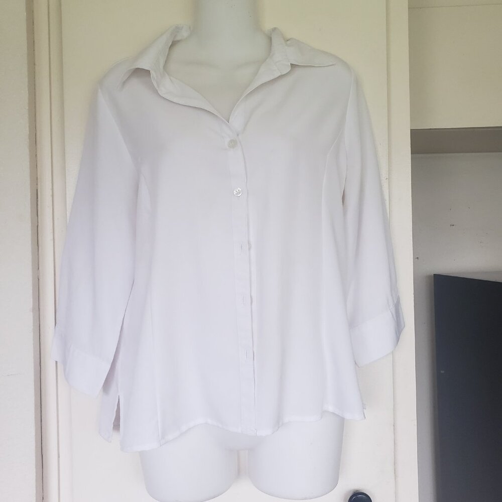 Notations White Button up blouse Size PL